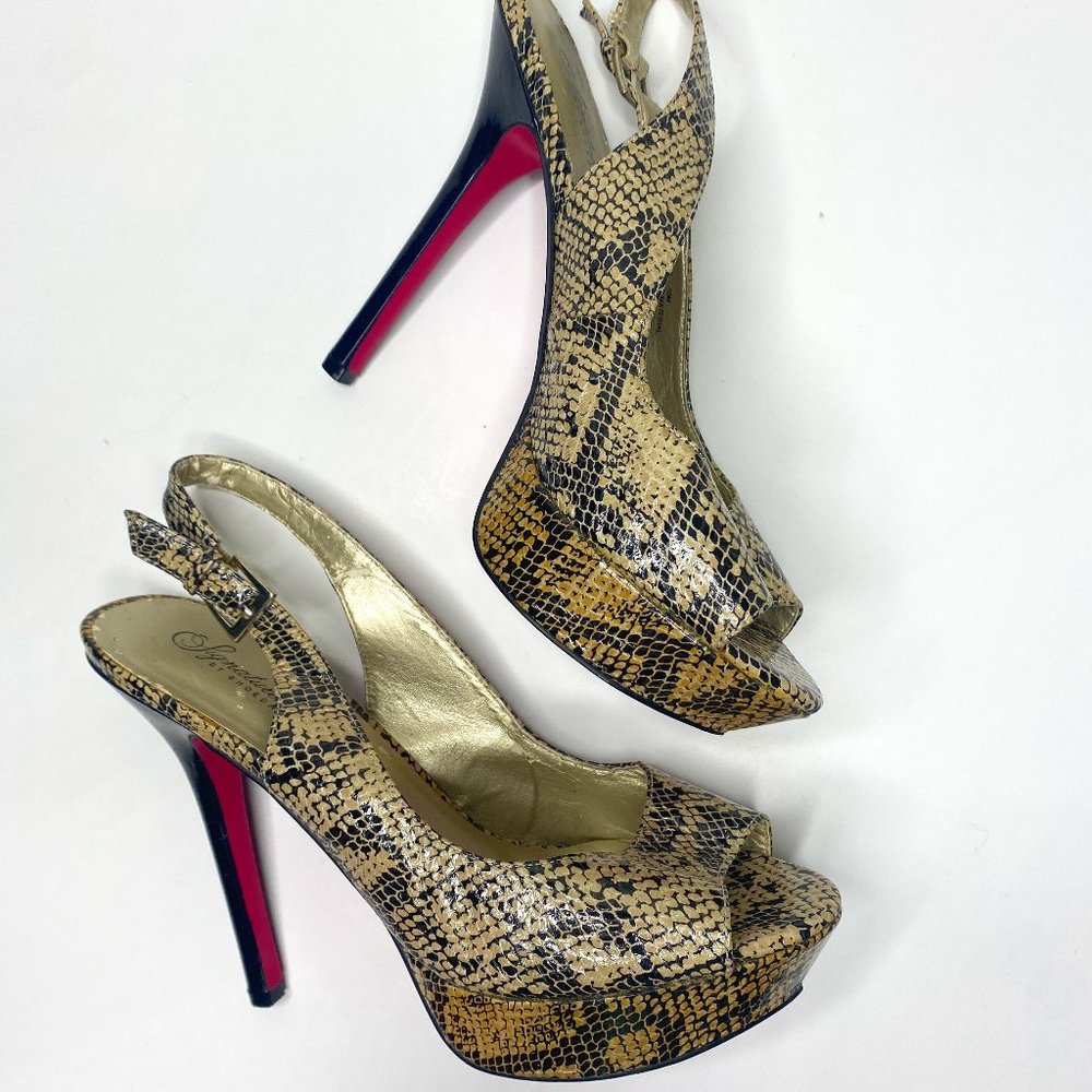 Snake Patent Leather 5in 1/2 Heel 1in Platform Size 10 Women by Shoe Dazzle